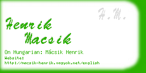 henrik macsik business card