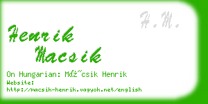 henrik macsik business card